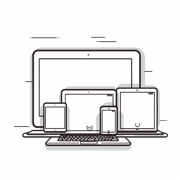 responsive design illustration showing different screen sizes