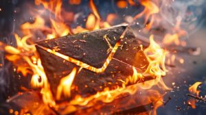 spam email being burned in a dumpster fire